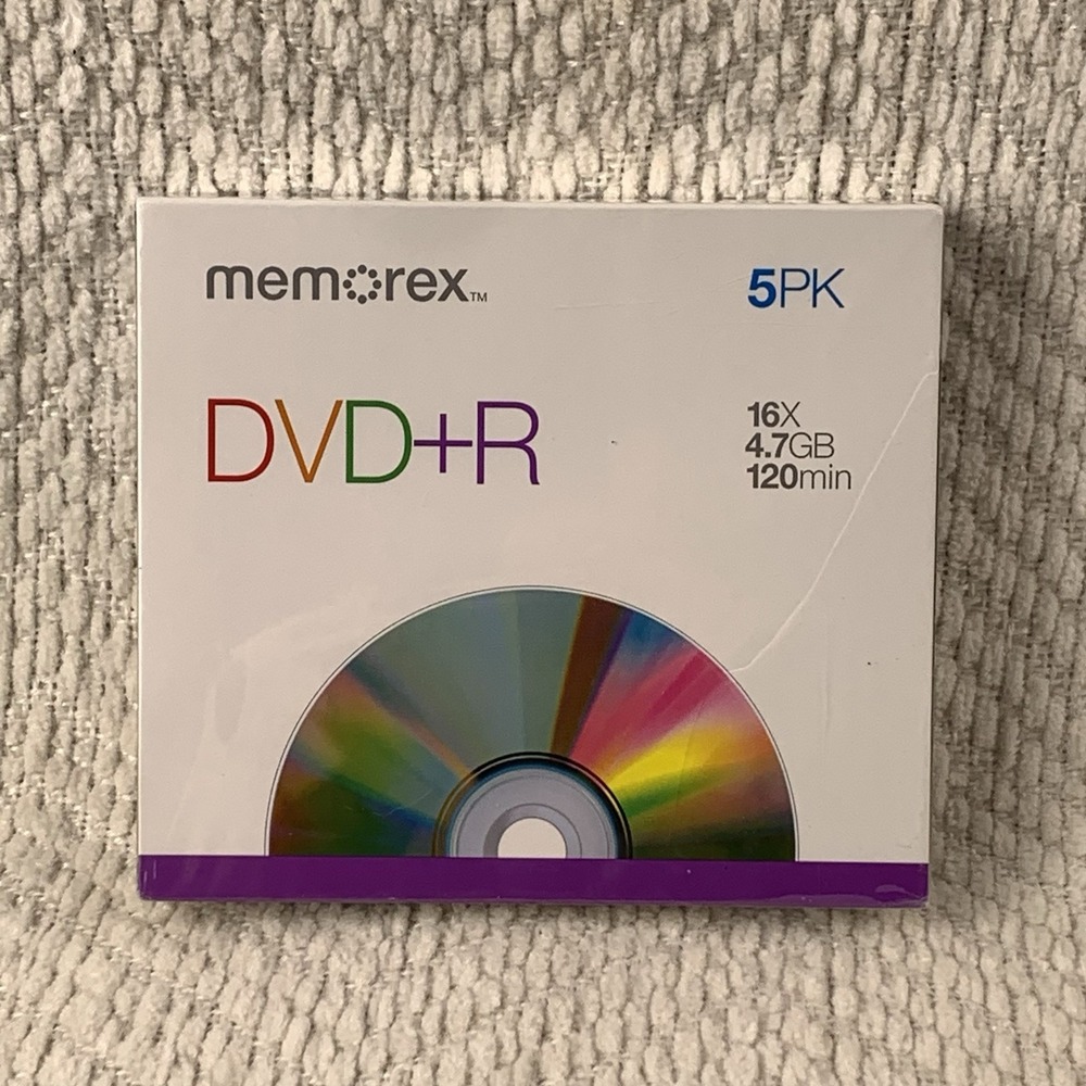 New Sealed Memorex 5PK Slim Case 16X‎ 4.7GB 120min DVD-R Recordable Disks
